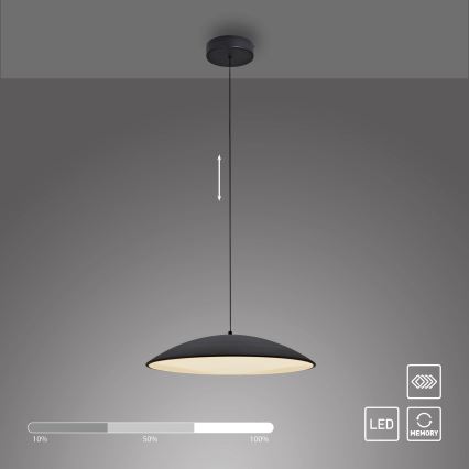 Schöner Wohnen 14607-18 - Suspension LED dimmable sur câble LENTE, 23 W, 230 V, Ø 50 cm, noir