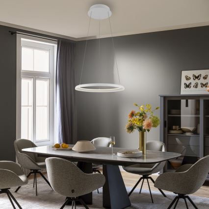 Schöner Wohnen 15570-16 - Suspension dimmable sur câble QUILLO LED/36W/230V Ø 60 cm blanche