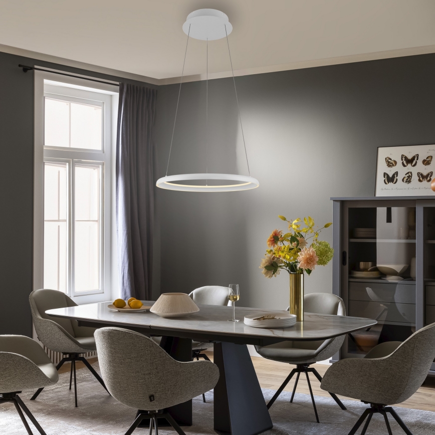 Schöner Wohnen 15570-16 - Suspension dimmable sur câble QUILLO LED/36W/230V Ø 60 cm blanche