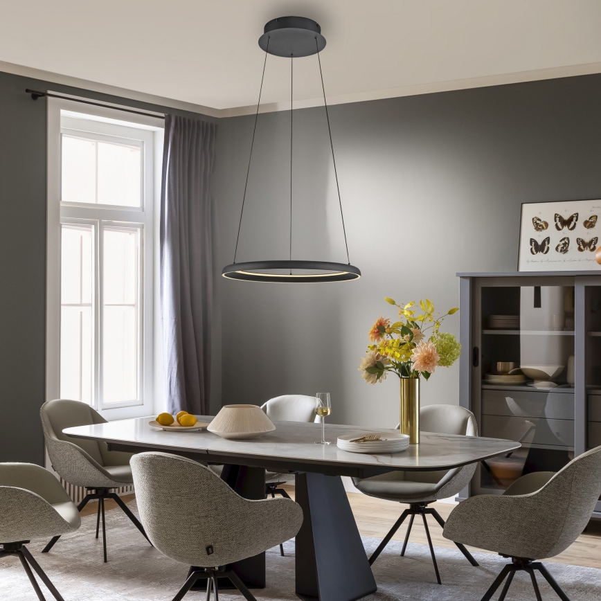 Schöner Wohnen 15570-18 - Suspension LED dimmable sur câble QUILLO LED/36W/230V Ø 60 cm noir