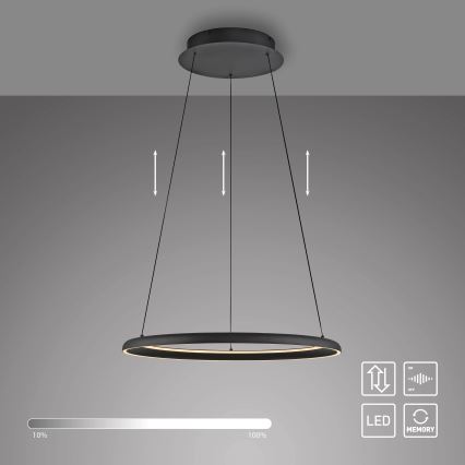 Schöner Wohnen 15570-18 - Suspension LED dimmable sur câble QUILLO LED/36W/230V Ø 60 cm noir
