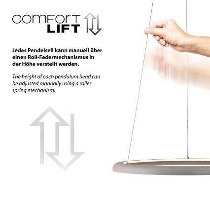 Schöner Wohnen 15570-39 - Suspension LED dimmable sur câble QUILLO LED/36W/230V Ø 60 cm gris