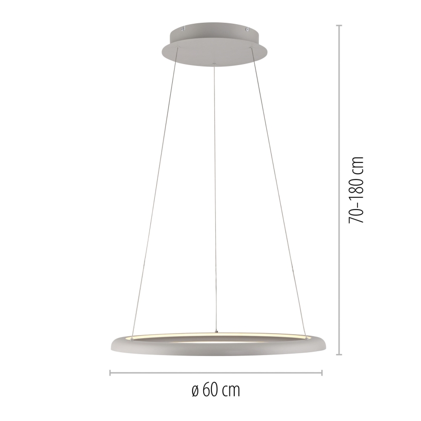 Schöner Wohnen 15570-39 - Suspension LED dimmable sur câble QUILLO LED/36W/230V Ø 60 cm gris
