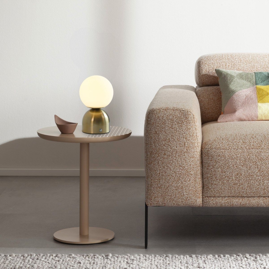 Schöner Wohnen 19218-12 - Lampe de table LED RUDI, rechargeable, dimmable et à commande tactile, LED 1,2W/5V, 3000–6000K, 1200 mAh, dorée