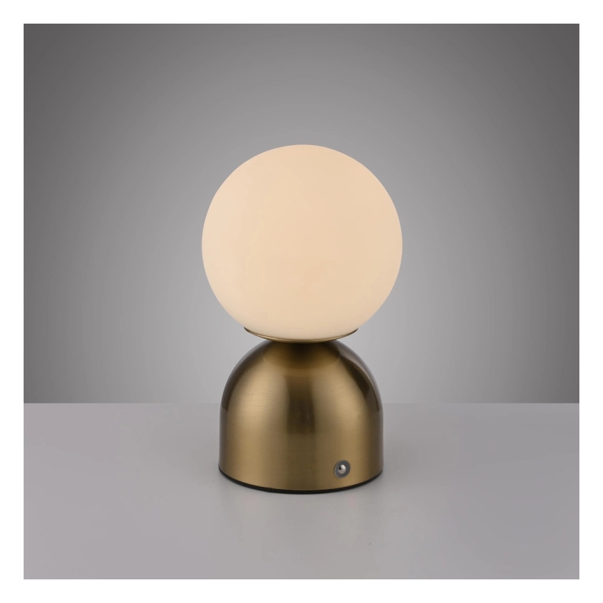 Schöner Wohnen 19218-12 - Lampe de table LED RUDI, rechargeable, dimmable et à commande tactile, LED 1,2W/5V, 3000–6000K, 1200 mAh, dorée