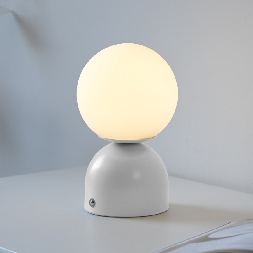 Schöner Wohnen 19218-16 - Lampe de table LED dimmable à commande tactile et rechargeable RUDI LED/1,2W/5V 3000-6000K 1200 mAh blanche