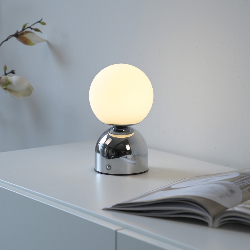 Schöner Wohnen 19218-17 - lampe de table LED tactile et dimmable rechargeable RUDI LED/1,2W/5V 3000-6000K 1200 mAh fini chromé brillant