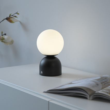 Schöner Wohnen 19218-18 - Lampe de table tactile et dimmable rechargeable RUDI LED/1,2W/5V 3000-6000K 1200 mAh noire