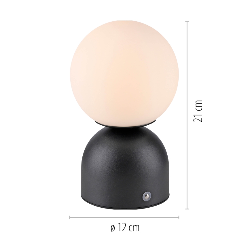 Schöner Wohnen 19218-18 - Lampe de table tactile et dimmable rechargeable RUDI LED/1,2W/5V 3000-6000K 1200 mAh noire