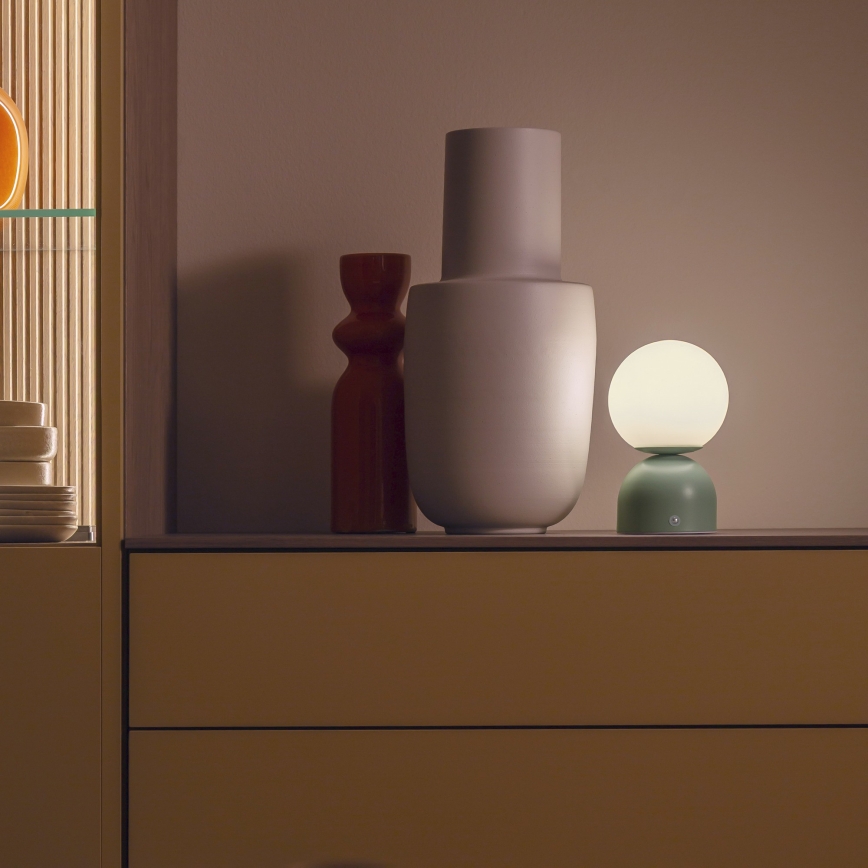 Schöner Wohnen 19218-43 - Lampe de table tactile dimmable rechargeable RUDI LED/1,2W/5V 3000-6000K 1200 mAh verte