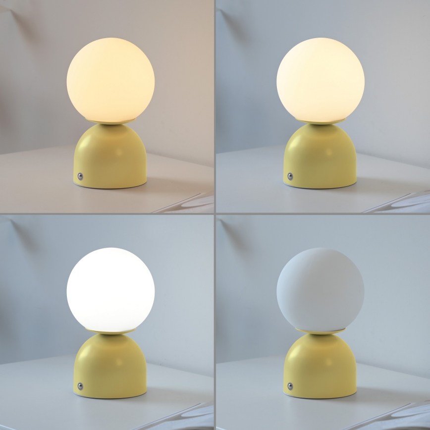 Schöner Wohnen 19218-81 - Lampe de bureau LED tactile rechargeable et dimmable RUDI LED/1,2W/5V 3000-6000K 1200 mAh jaune