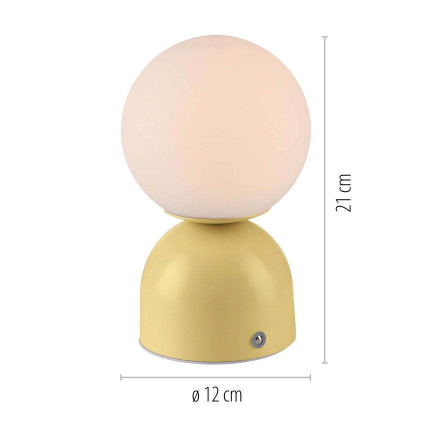 Schöner Wohnen 19218-81 - Lampe de bureau LED tactile rechargeable et dimmable RUDI LED/1,2W/5V 3000-6000K 1200 mAh jaune