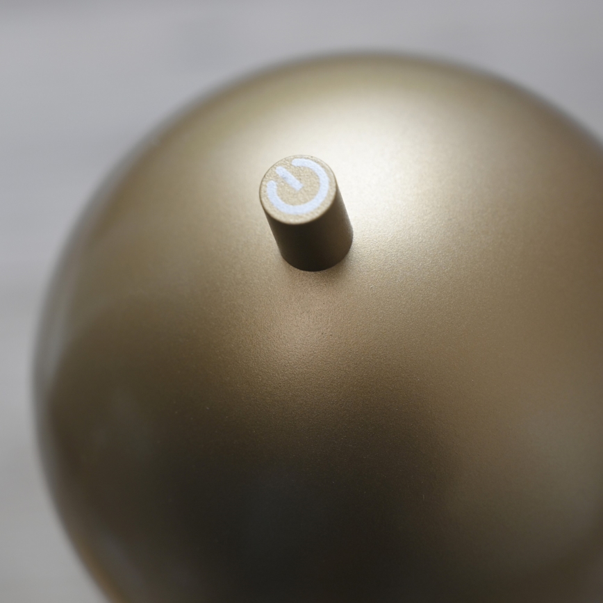 Schöner Wohnen 19244-12 - Lampe de table d'extérieur LED tactile et rechargeable BELLIS, à intensité réglable, LED/2,5W/5V 2600 mAh IP54, dorée