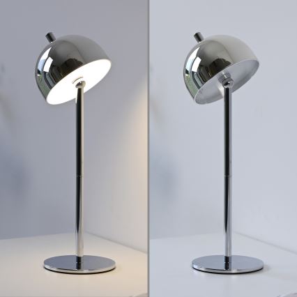 Schöner Wohnen 19244-17 - Lampe de table d'extérieur rechargeable, tactile et dimmable BELLIS LED/2,5W/5V 2600 mAh IP54 chrome brillant