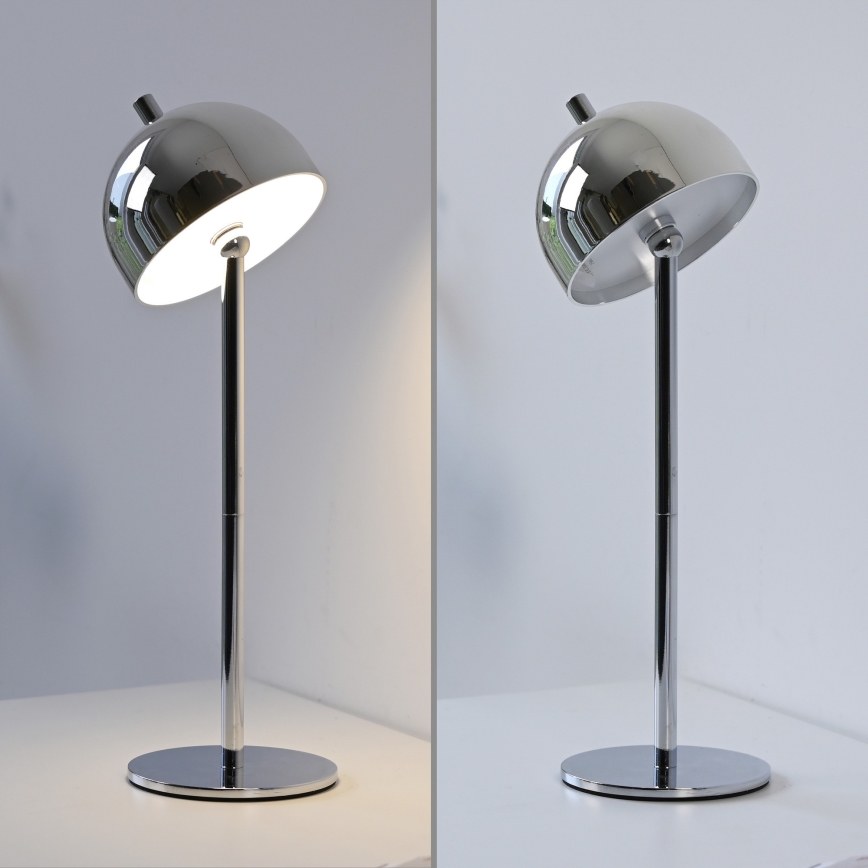 Schöner Wohnen 19244-17 - Lampe de table d'extérieur rechargeable, tactile et dimmable BELLIS LED/2,5W/5V 2600 mAh IP54 chrome brillant