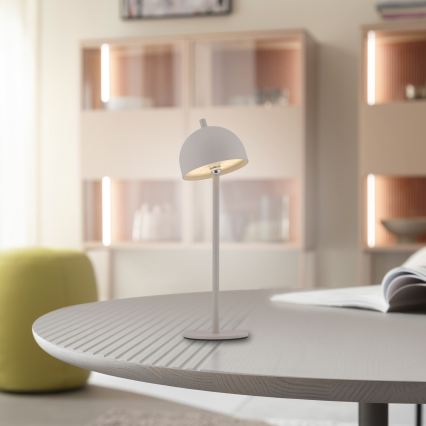 Schöner Wohnen 19244-39 - Lampe de table d'extérieur rechargeable tactile et dimmable BELLIS LED/2,5W/5V 2600 mAh IP54 grise