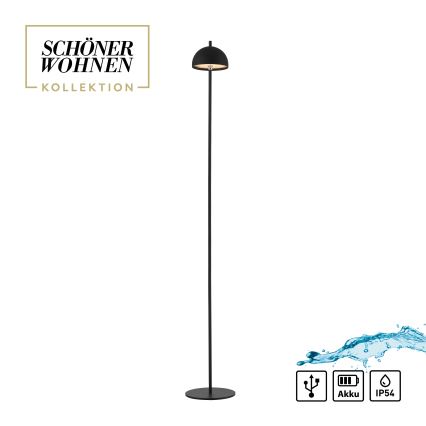 Schöner Wohnen 19245-18 - Lampadaire d'extérieur LED dimmable à commande tactile, rechargeable BELLIS LED/2,5W/5V 2600 mAh IP54 noir