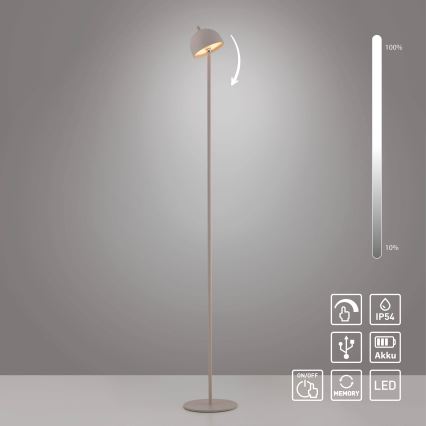 Schöner Wohnen 19245-39 - Lampadaire d'extérieur tactile, rechargeable et à intensité réglable BELLIS LED/2,5W/5V 2600 mAh IP54 gris