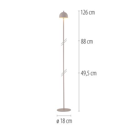 Schöner Wohnen 19245-39 - Lampadaire d'extérieur tactile, rechargeable et à intensité réglable BELLIS LED/2,5W/5V 2600 mAh IP54 gris