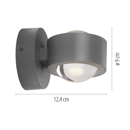 Schöner Wohnen 19331-21 - Applique murale LED CHIA 2xLED/2W/230V, anthracite