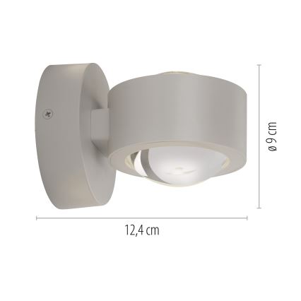 Schöner Wohnen 19331-39 - Applique murale LED CHIA 2xLED/2W/230V grise