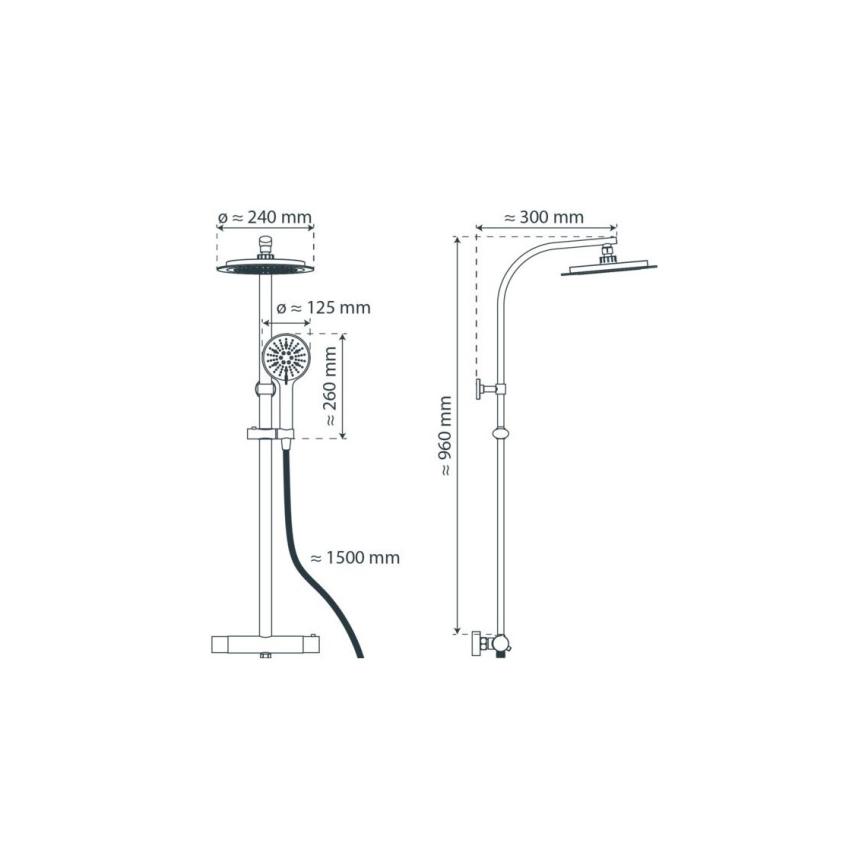 Schütte 60046 - Ensemble de douche avec mitigeur thermostatique MADURA FRESH, chrome brillant