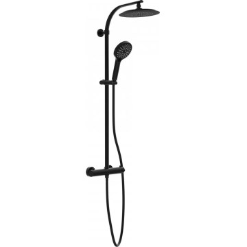 Schütte 60076 - Ensemble de douche avec mitigeur thermostatique MADURA FRESH noir