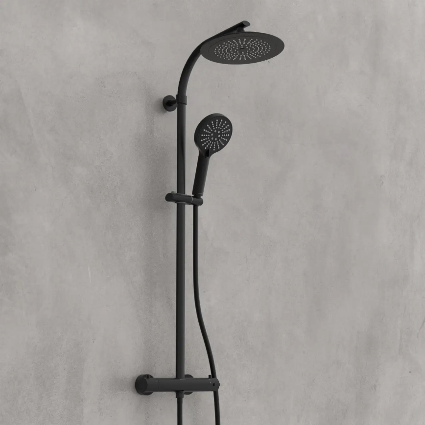 Schütte 60076 - Ensemble de douche avec mitigeur thermostatique MADURA FRESH noir
