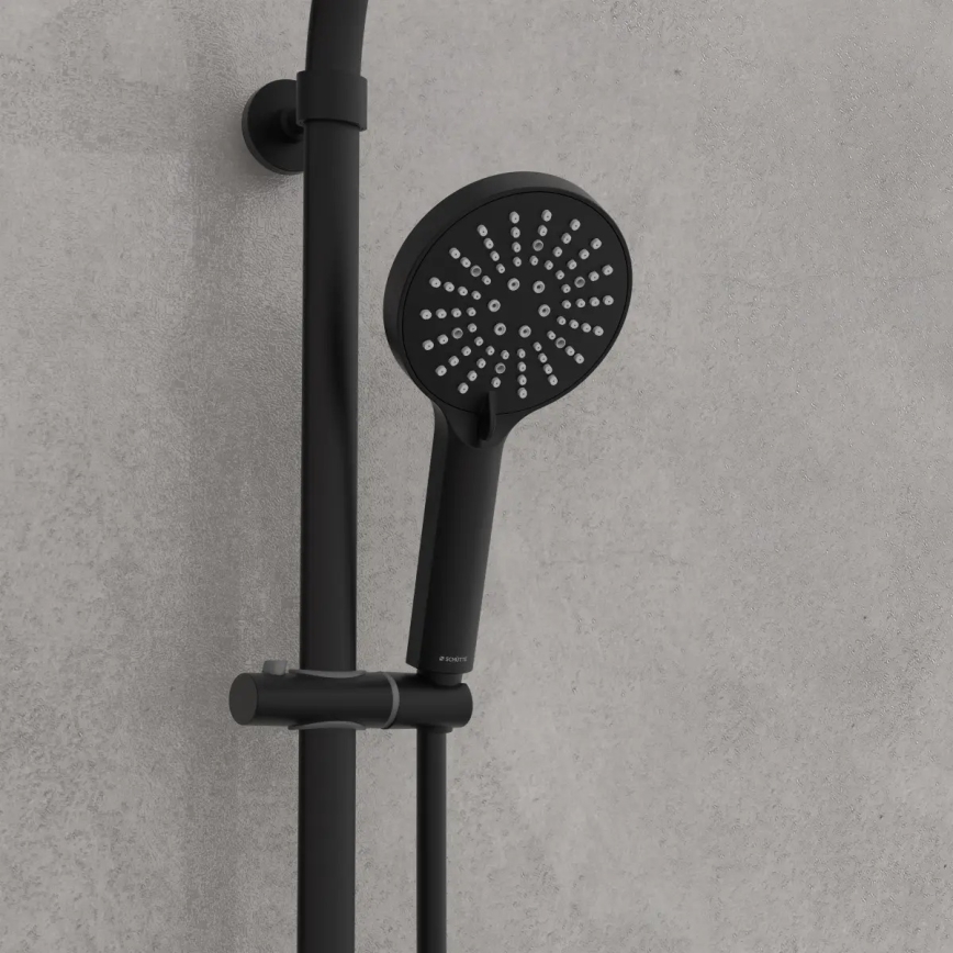 Schütte 60076 - Ensemble de douche avec mitigeur thermostatique MADURA FRESH noir