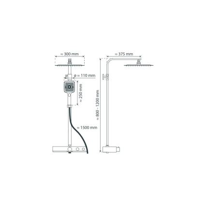 Schütte 60530 - Ensemble de douche OCEAN avec mitigeur thermostatique, finition chrome brillant