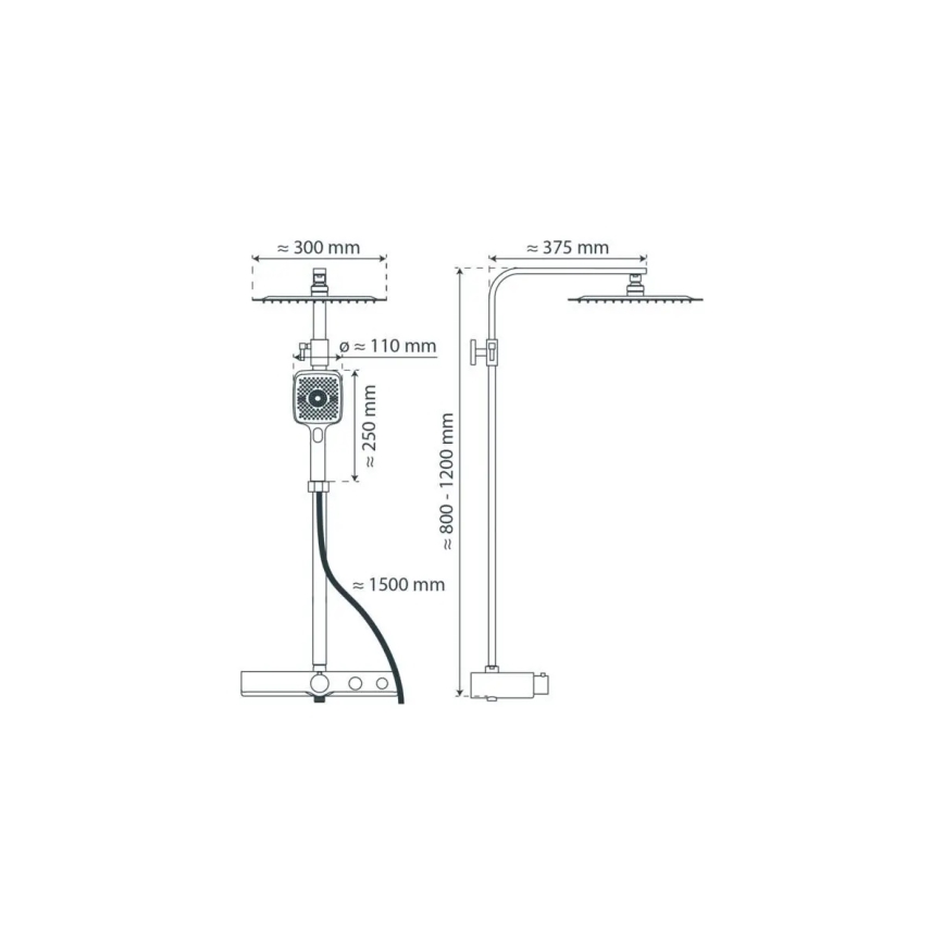 Schütte 60530 - Ensemble de douche OCEAN avec mitigeur thermostatique, finition chrome brillant