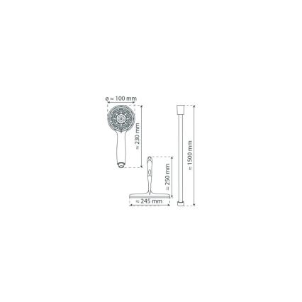 Schütte 64197 - Kit de douche chrome brillant + raclette pour parois de douche