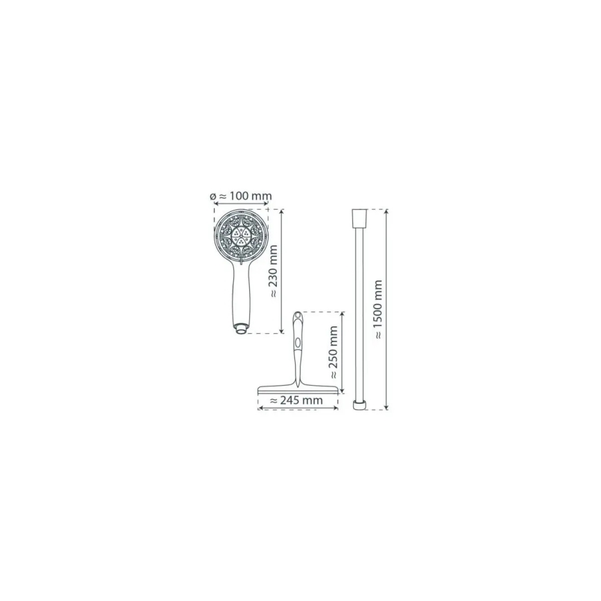 Schütte 64197 - Kit de douche chrome brillant + raclette pour parois de douche