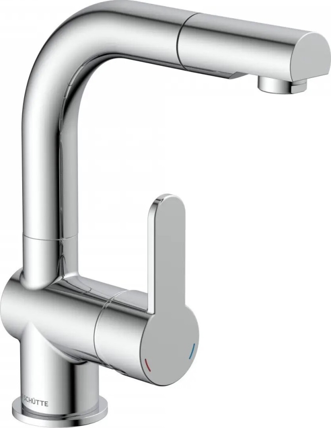 Schütte 79710 - Mitigeur d'évier LONDON à douchette extractible, finition chrome brillant