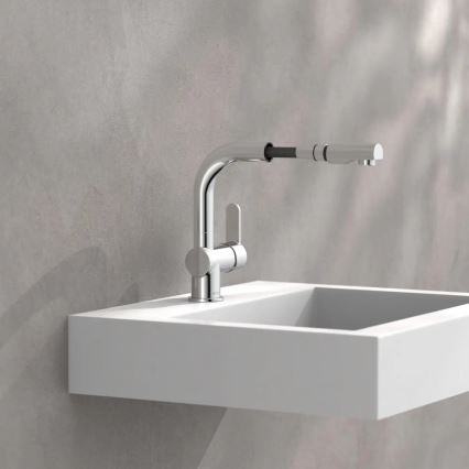 Schütte 79710 - Mitigeur d'évier LONDON à douchette extractible, finition chrome brillant