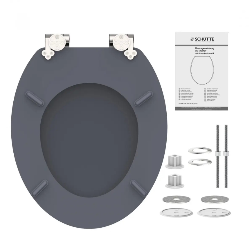 Schütte 80104 - Abattant WC SPIRIT anthracite SoftClose en MDF