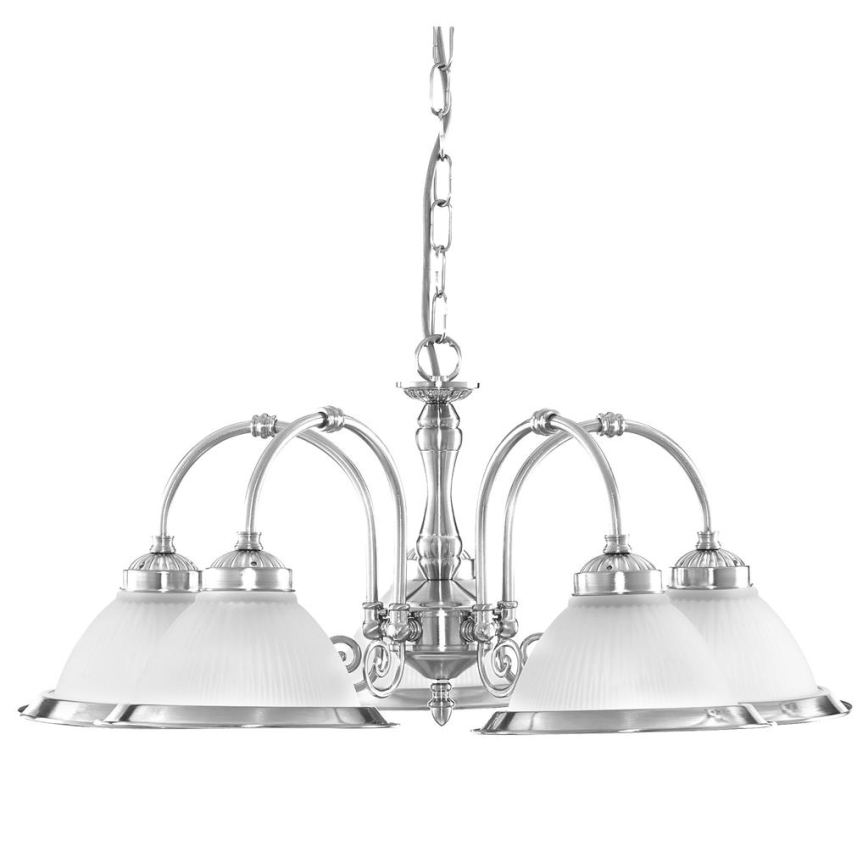 Searchlight - Suspension chaîne AMERICAN DINER 5xE14/60W/230V chrome brillant
