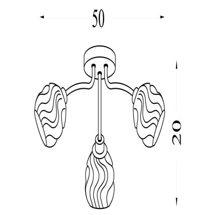 Searchlight - Plafonnier ASTRAL 3xG9/33W/230V doré