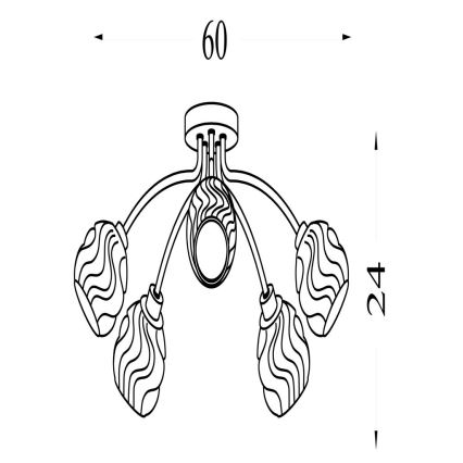 Searchlight - Plafonnier ASTRAL 5xG9/33W/230V doré