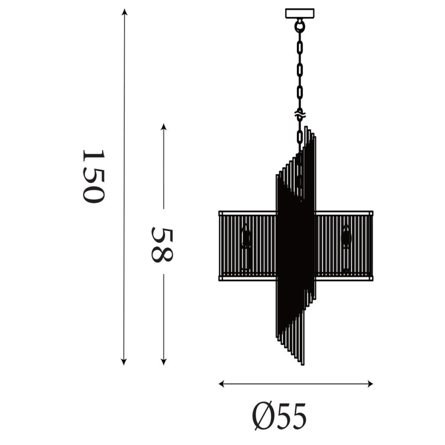 Searchlight - Lustre à chaîne LARA 6 x E14/60W/230V