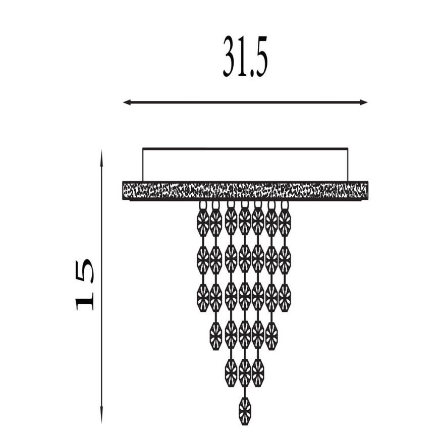 Searchlight - Plafonnier LED dimmable DELUGE LED/20W/230V Ø 31,5 cm doré