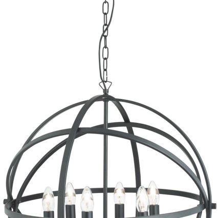 Searchlight - Lustre sur chaîne ORBIT 6xE14/60W/230V noir