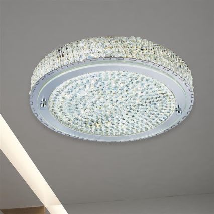 Searchlight - Plafonnier FLUSH LED/24W/230V d. 40 cm chrome