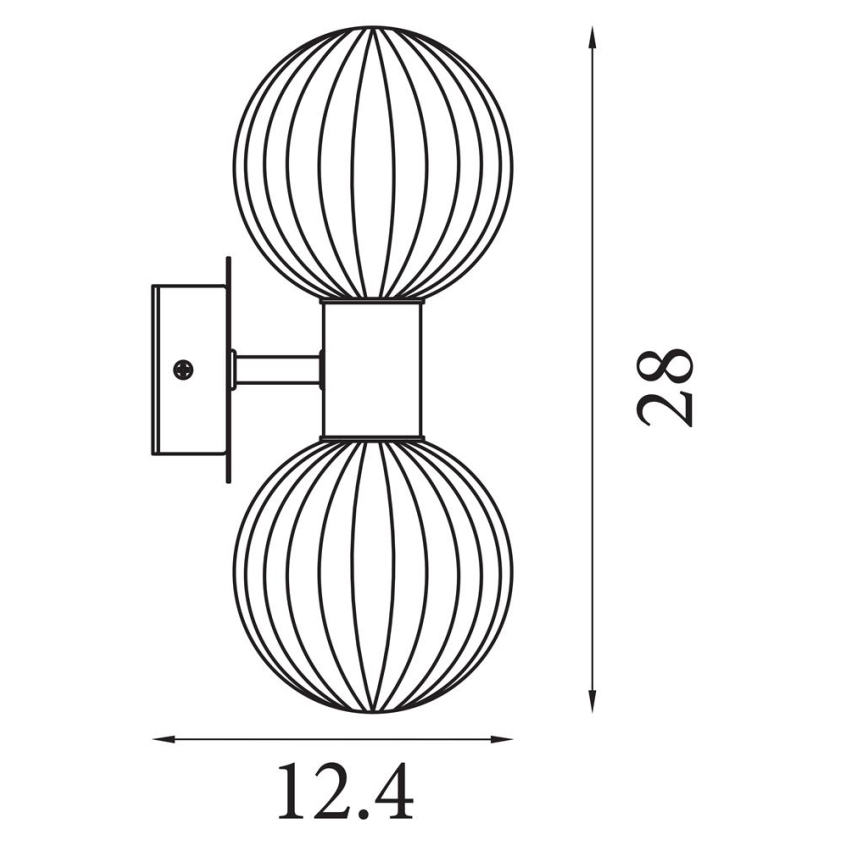 Searchlight - Applique murale LUMINSPHERE 2xG9/7W/230V noire