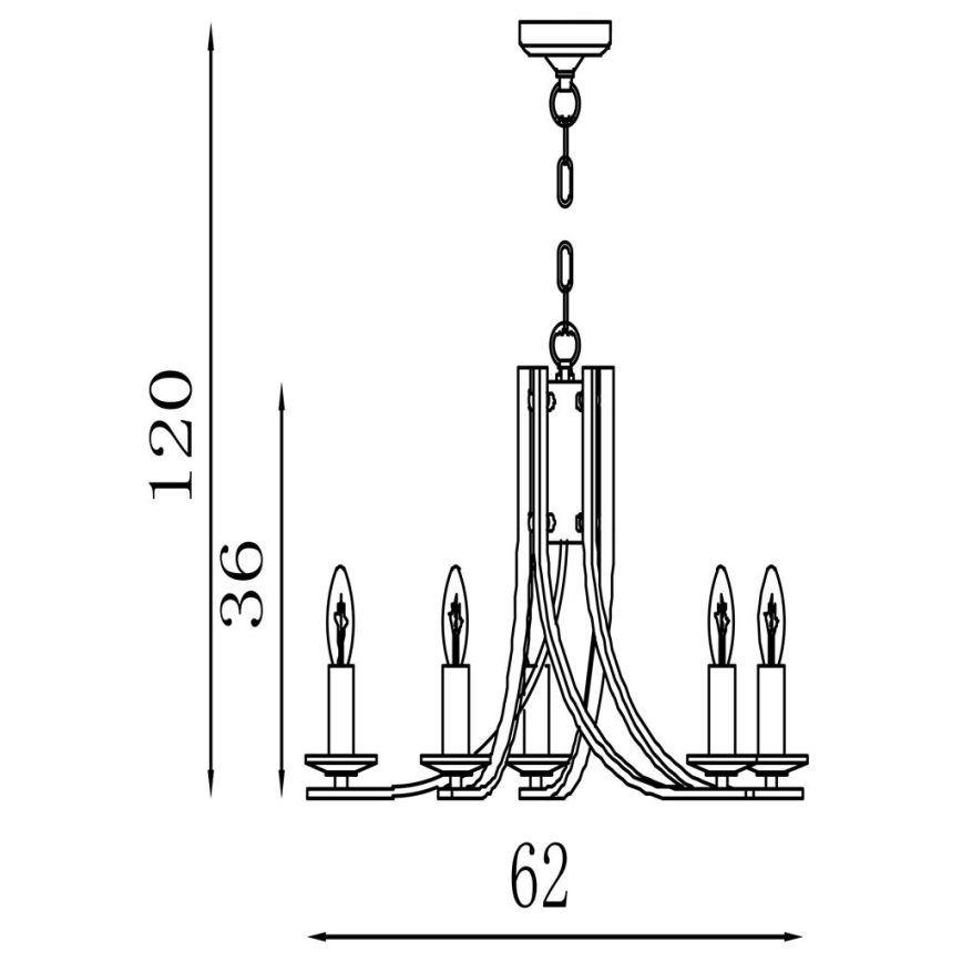 Searchlight - Suspension à chaîne ASCONA 5xE14/60W/230V