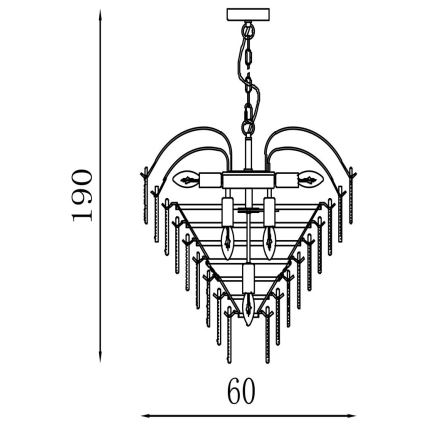 Searchlight - Lustre suspendu sur chaîne FEATHER 10xE14/60W/230V