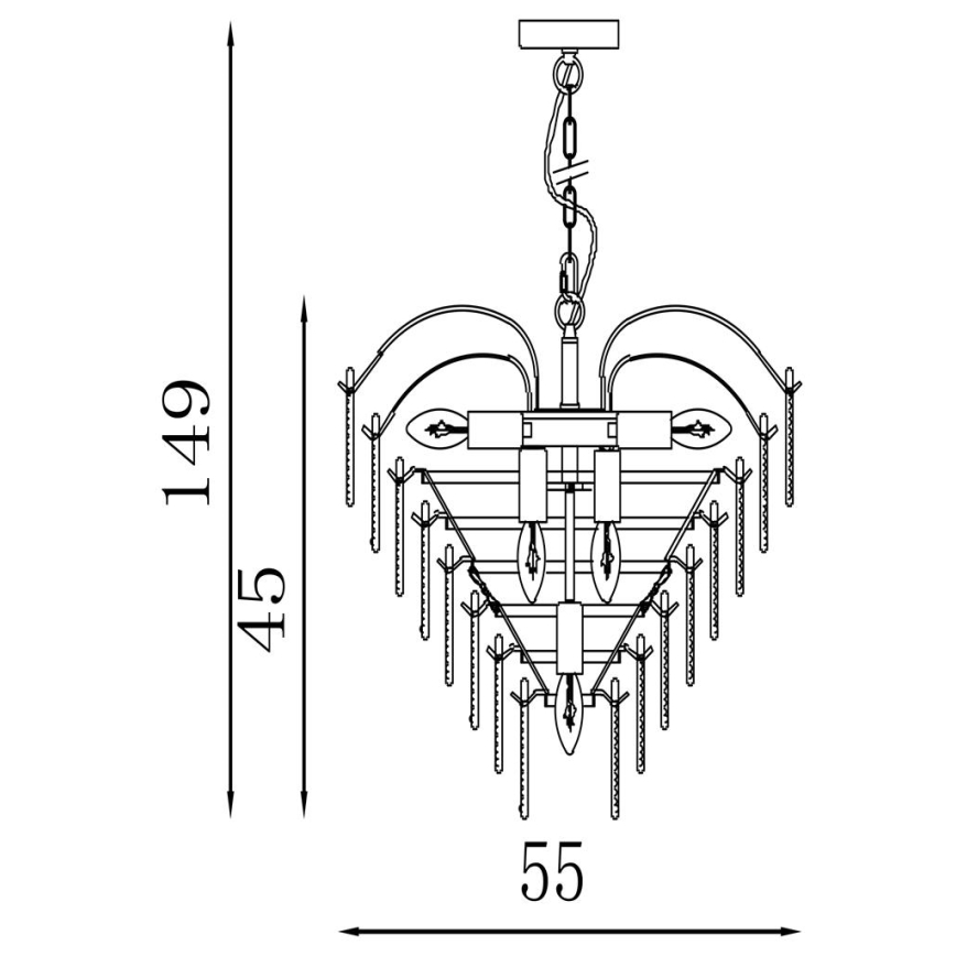 Searchlight - Lustre à chaîne FEATHER 6xE14/60W/230V