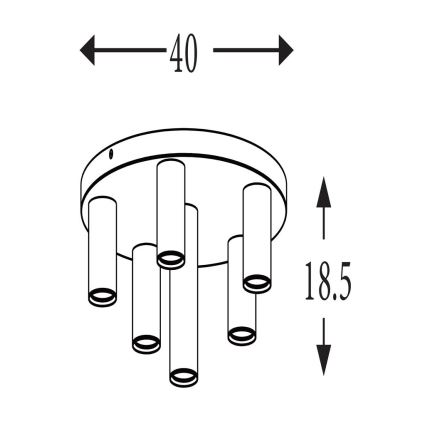 Searchlight - Plafonnier TUBES 6xGU10/10W/230V Ø 40 cm