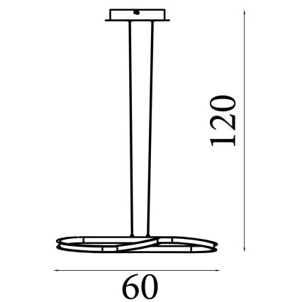 Searchlight - Suspension LED dimmable sur câble DOODLE LED/40W/230V laiton