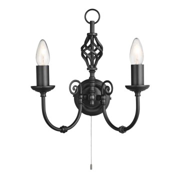 Searchlight - Applique murale ZANZIBAR 2xE14/60W/230V noir